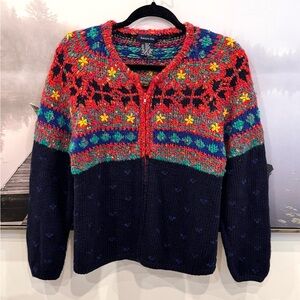 Multi Colour Nordic Pattern Cardigan